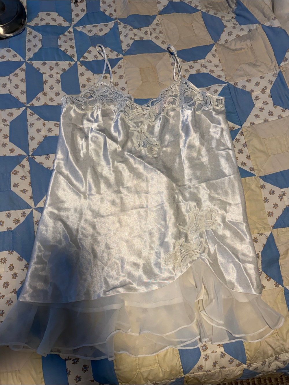 Oscar De La Renta Satin Lace Slip